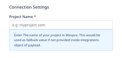 Woopra connection settings