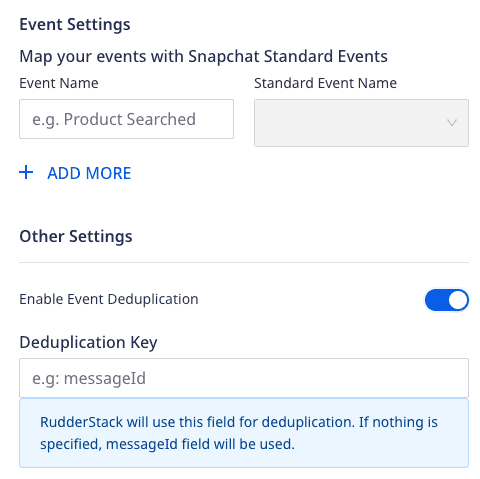 Snapchat Conversion connection settings